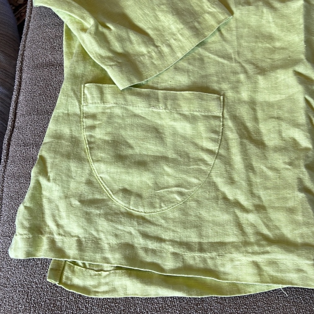Mosaic USA Yellow Linen Tunic Top Shirt Size Medium - Picture 2 of 6